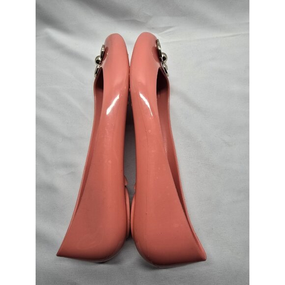 Oka B Women’s Coral Ballet Flats With Metal Accent Flower Rubber Shoes Size 10 - Picture 8 of 10